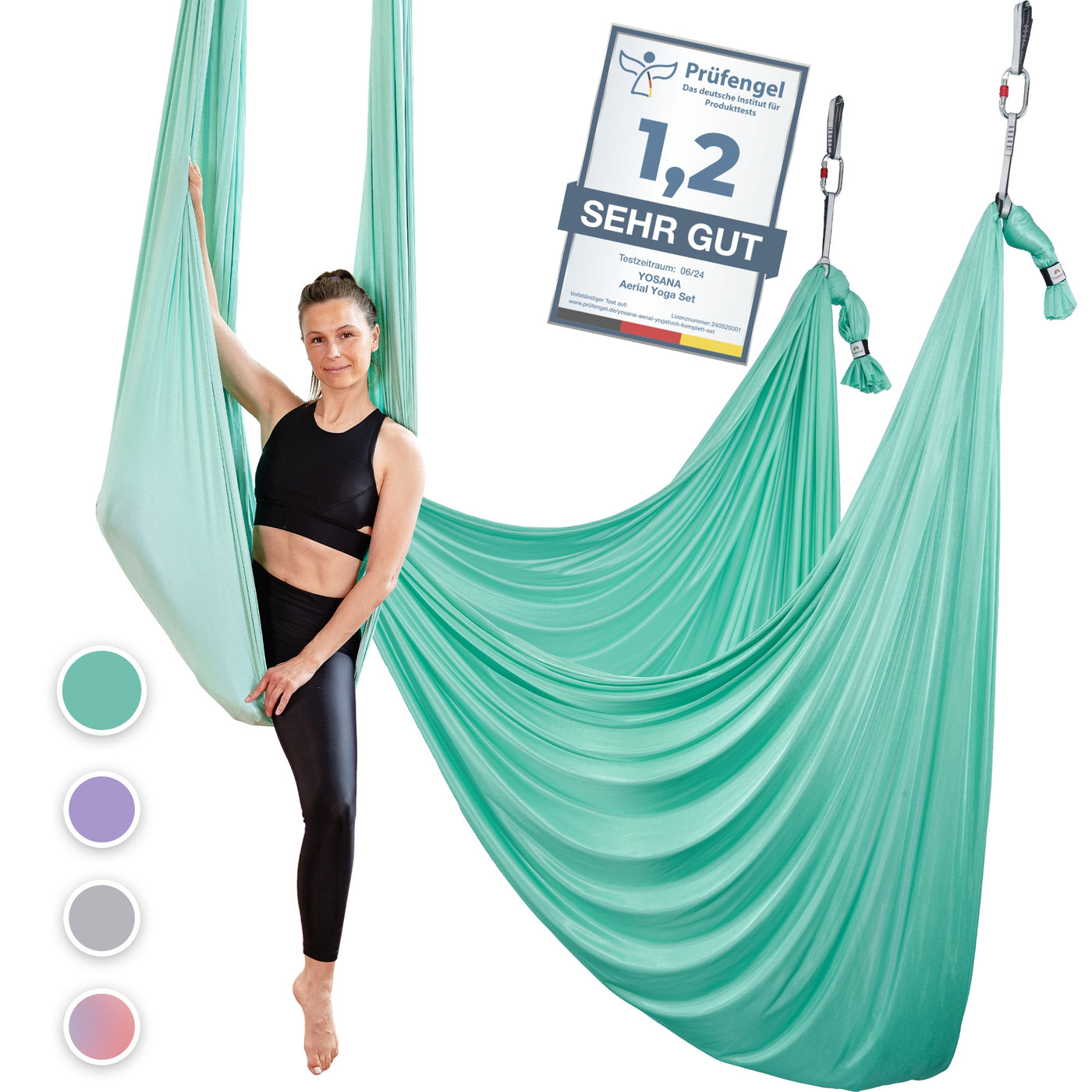 Aerial Yogatuch Komplettset - Farbe Mintgrün