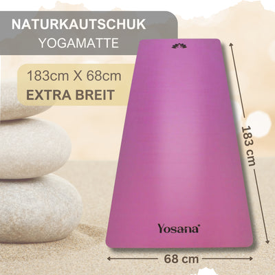 Yogamatte Studioline Ultra-Grip "Flieder" inkl. Tragegurt - YOSANA