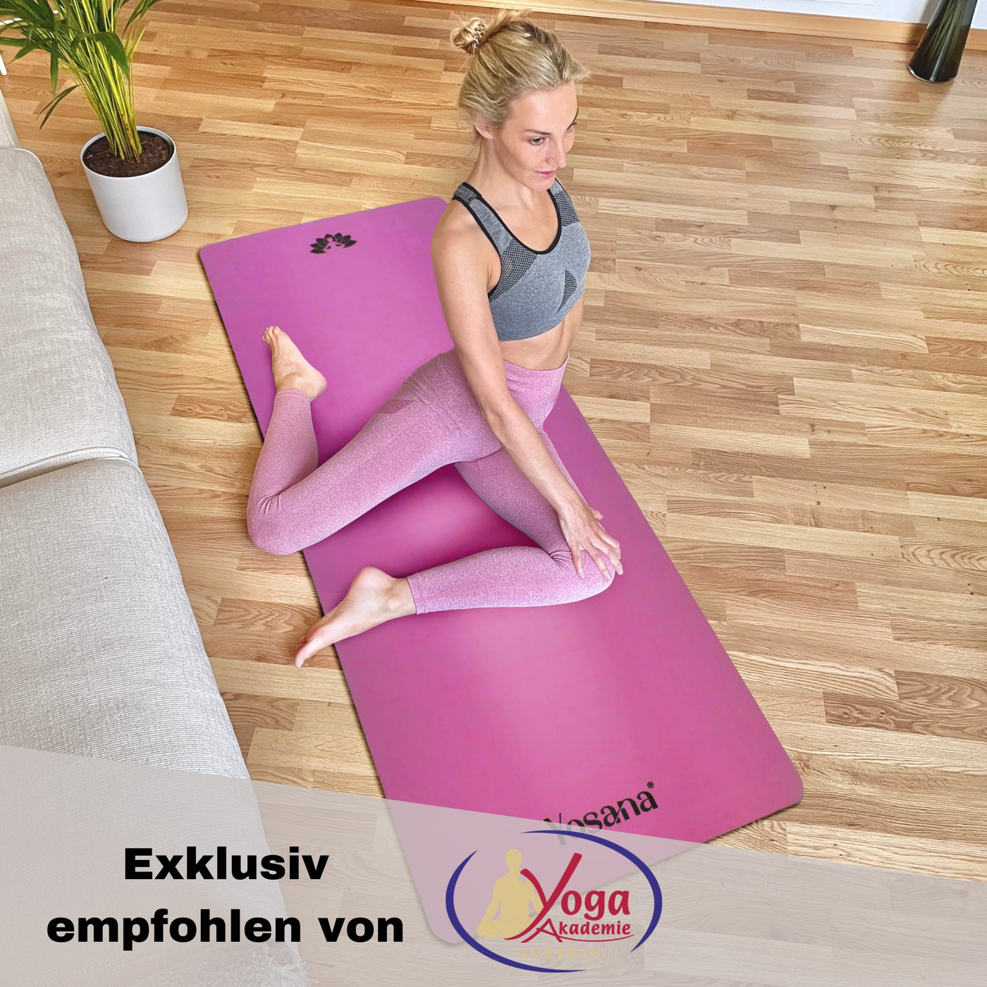 Yogamatte Studioline Ultra-Grip "Flieder" inkl. Tragegurt - YOSANA