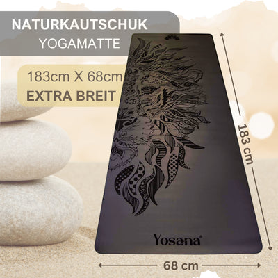 Yogamatte Studioline Ultra-Grip "Black Lion" inkl. Tragegurt - YOSANA