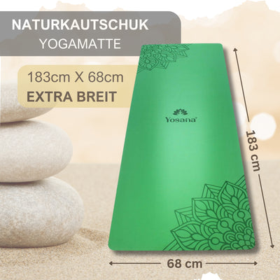 Yogamatte Studioline Ultra-Grip "Grün" inkl. Tragegurt - YOSANA