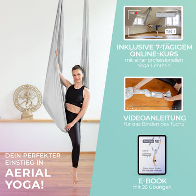 Aerial Yogatuch Komplettset (Studio 6er Pack) - Farbe Silbergrau
