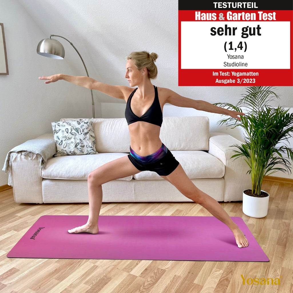 Yogamatte Studioline Ultra-Grip "Flieder" inkl. Tragegurt - YOSANA